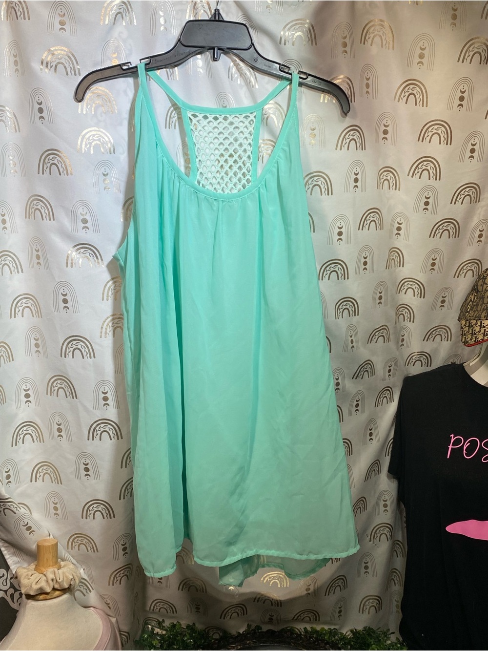 Mint Green Macramé-Back Tank